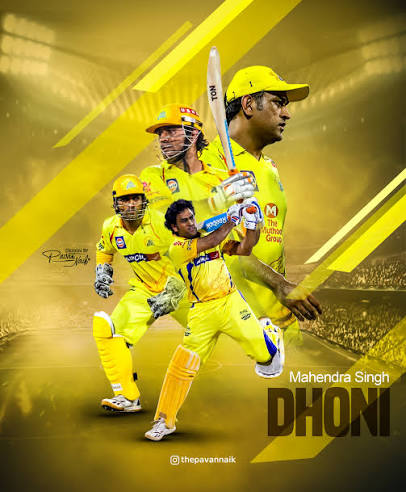 MS Dhoni in Chennai Super Kings yellow